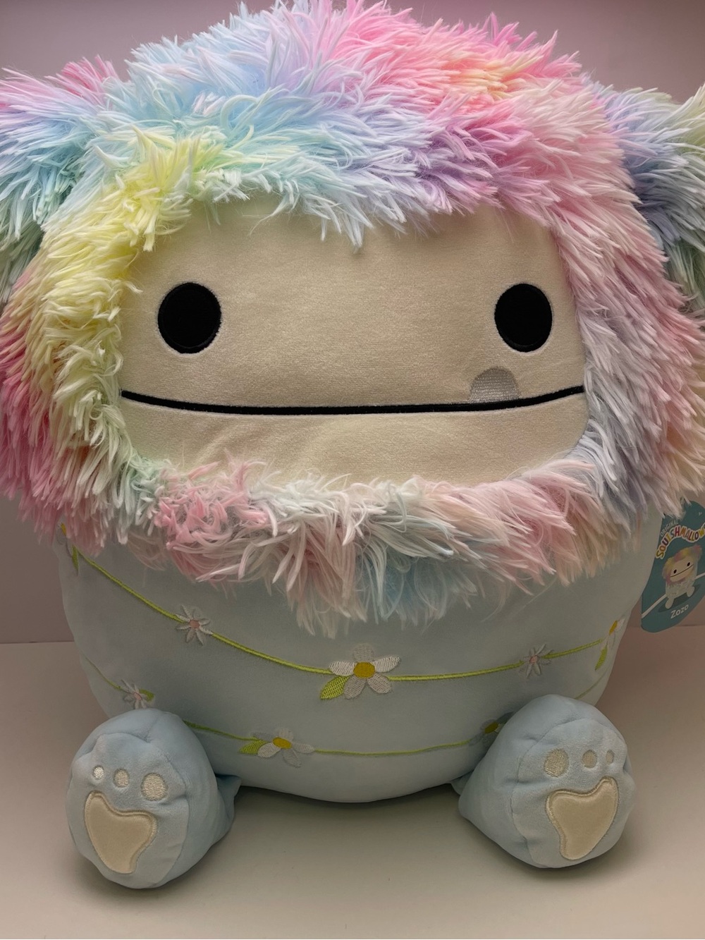 NWT Zozo Squishmallow Large Bigfoot Wrapped With Flower Stems 16 Inch